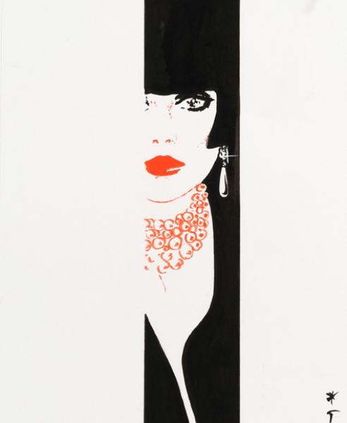 Etincelante, à la Louise Brooks, 1982 René GRUAU